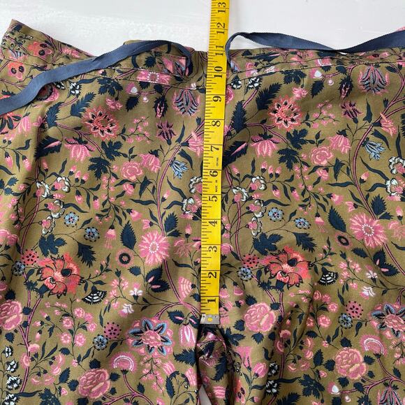Sundance Madora Pants Womens Size M Olive Green Multi Floral Print Drawstring - Picture 13 of 16